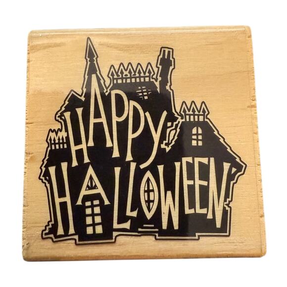 Craft Smart Happy Halloween Haunted House Rubber Stamp 276870 - Picture 1 of 3